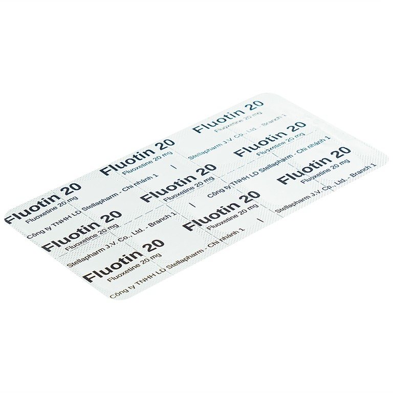 Thuốc Fluotin 20 Stella điều trị trầm cảm, rối loạn xung lực cưỡng bức ám ảnh (2 vỉ x 10 viên)