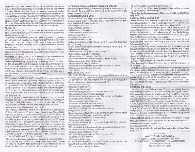 Viên nang cứng Nufotin 20mg Danapha điều trị bệnh trầm cảm (3 vỉ x 10 viên)