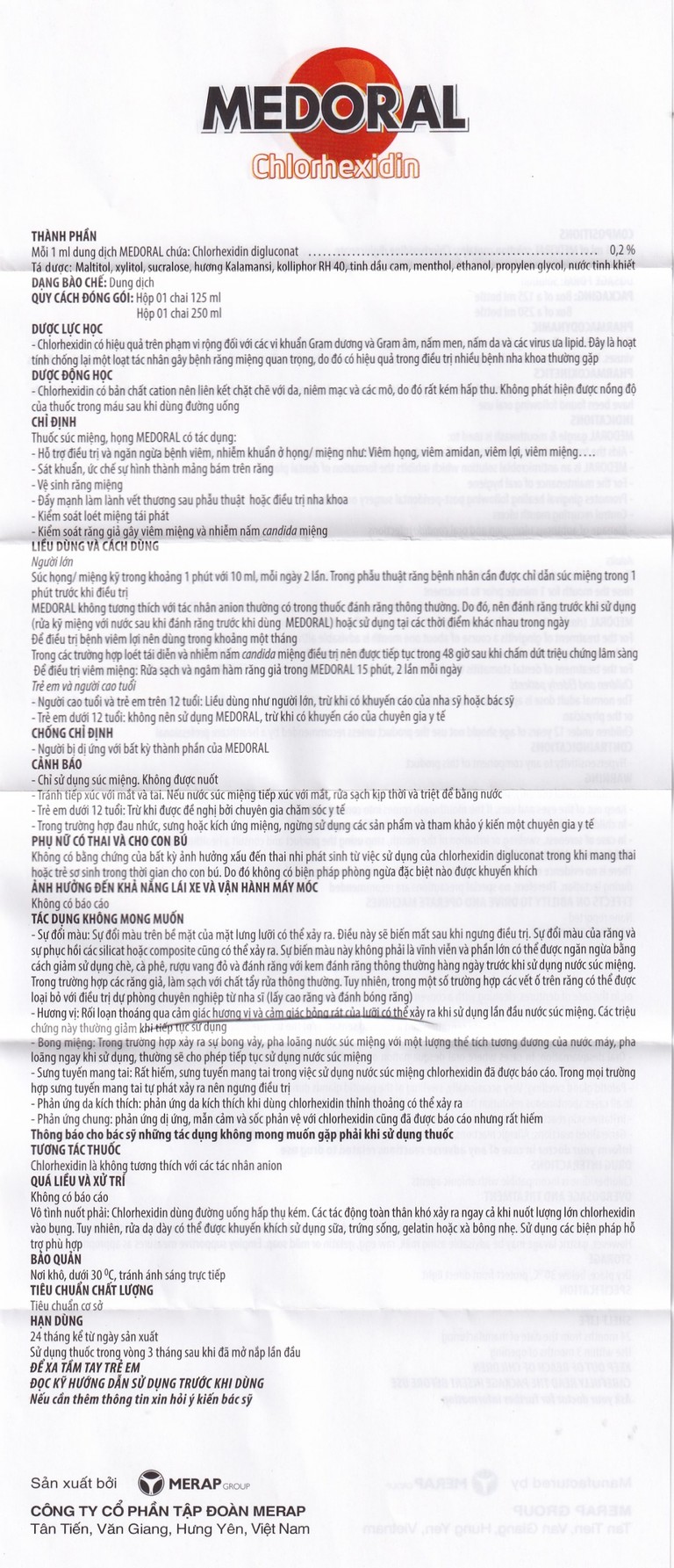 Dung dịch súc miệng Medoral điều trị và ngăn ngừa viêm họng, viêm amidan (250ml)