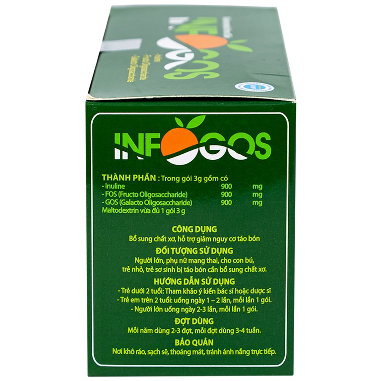 Bột hòa tan Infogoss 3g IAP chứa chất xơ hỗ trợ chống táo bón (30 gói)