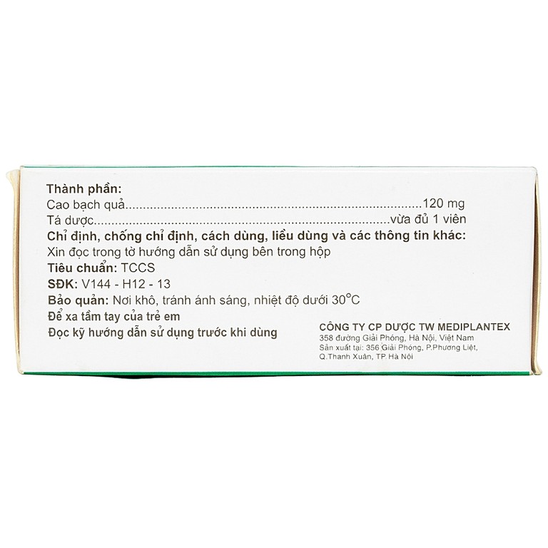 Thuốc Gintana 120 Mediplantex điều trị tai biến mạch máu não, thiểu năng tuần hoàn não (6 vỉ x 10 viên)