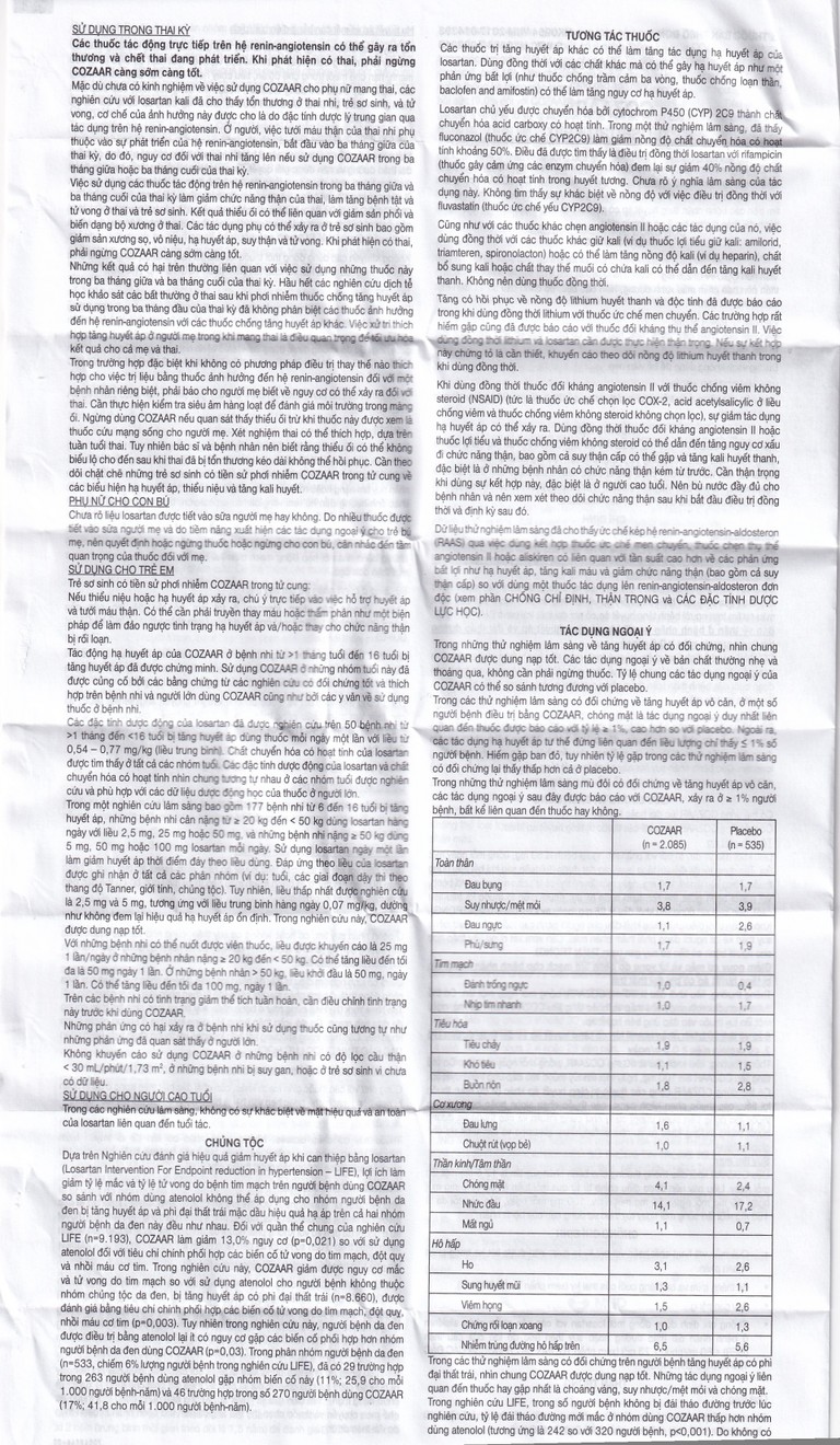 Thuốc Cozaar 50mg MSD điều trị tăng huyết áp (2 vỉ x 14 viên)