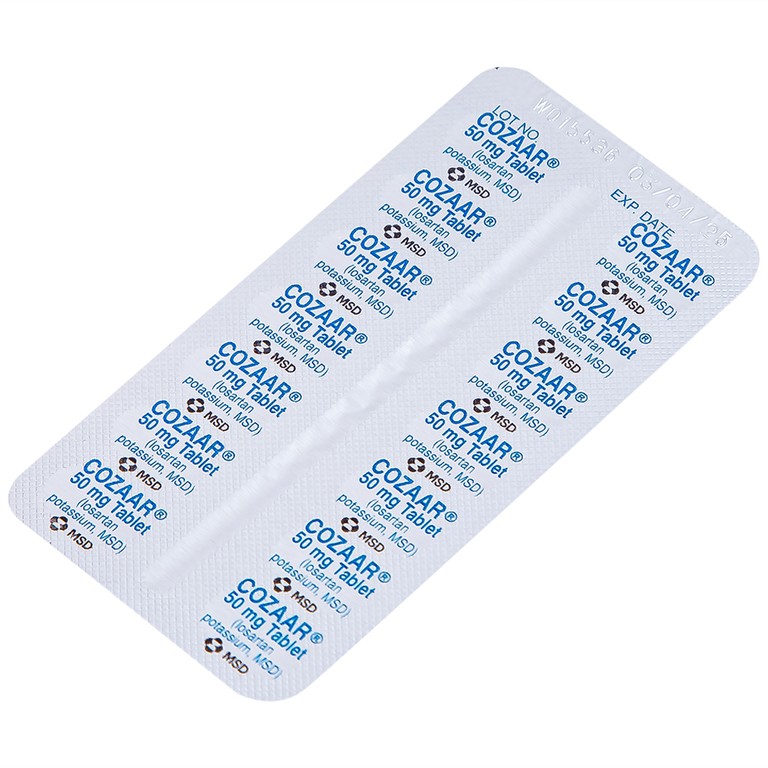 Thuốc Cozaar 50mg MSD điều trị tăng huyết áp (2 vỉ x 14 viên)