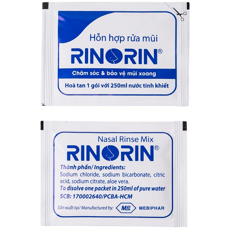 Hỗn hợp rửa mũi Rinorin chăm sóc và bảo vệ mũi xoang (30 gói)