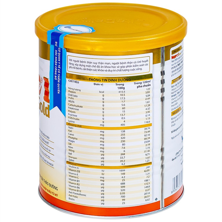 Sữa bột Nepro 1 Gold VitaDairy dành cho người bệnh thận có ure huyết tăng, người tiểu đường (400g)