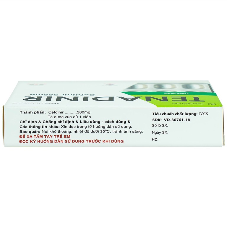 Thuốc Tenadinir 300mg Medipharco điều trị nhiễm khuẩn ở mức độ nhẹ và vừa (2 vỉ x 10 viên)