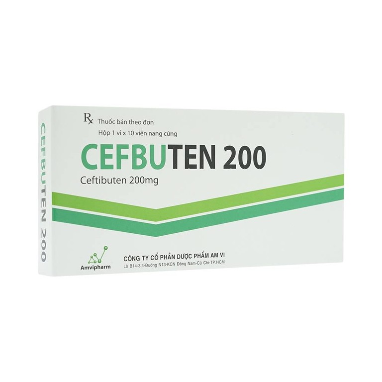 Thuốc Cefbuten 200mg Amvi điều trị nhiễm khuẩn (1 vỉ x 10 viên)
