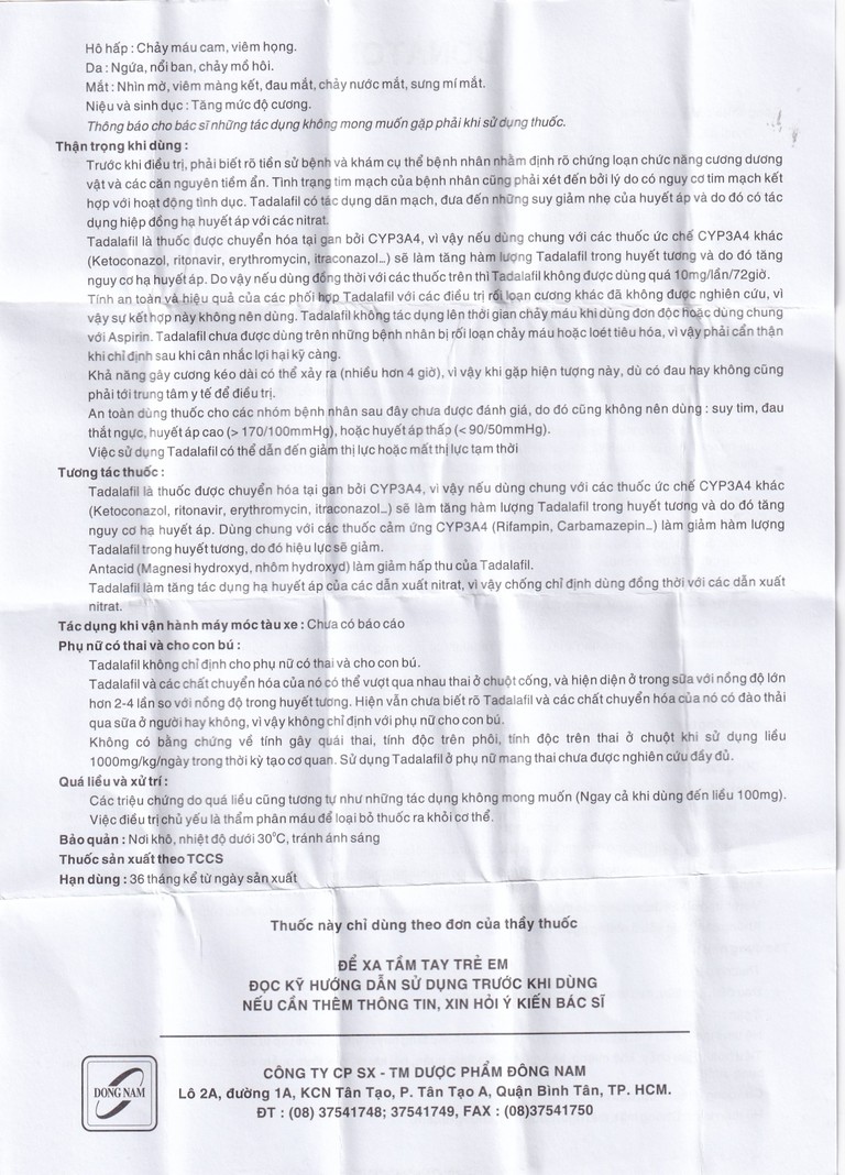 Thuốc Donaton 20 Đông Nam điều trị rối loạn chức năng cương cứng dương vật (2 vỉ x 2 viên)