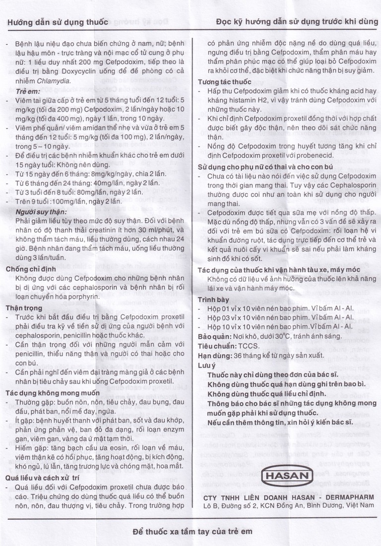 Thuốc Fixnat 100 Hasan điều trị nhiễm khuẩn (3 vỉ x 10 viên)