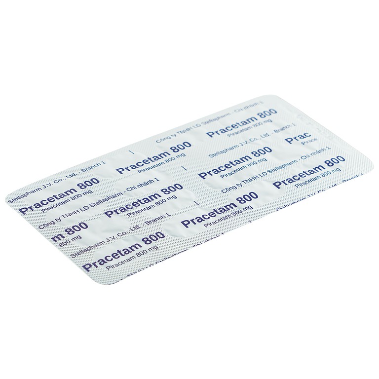 Viên nén Pracetam 800 Stella điều trị chóng mặt, suy giảm trí nhớ (6 vỉ x 15 viên)
