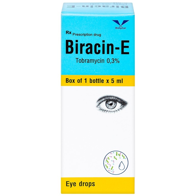 Thuốc nhỏ mắt Biracin-E Bidiphar điều trị các nhiễm khuẩn mắt do các chủng nhạy cảm (5ml)