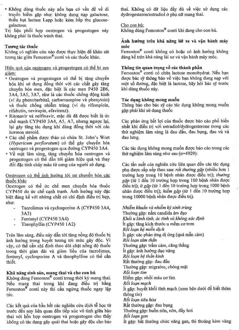 Thuốc Femoston Conti 1mg/5mg Abbott điều trị thiếu hụt estrogen (1 vỉ x 28 viên)