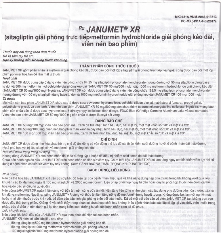 Viên nén Janumet XR 50mg/1000mg MSD điều trị đái tháo đường típ 2 (14 viên)