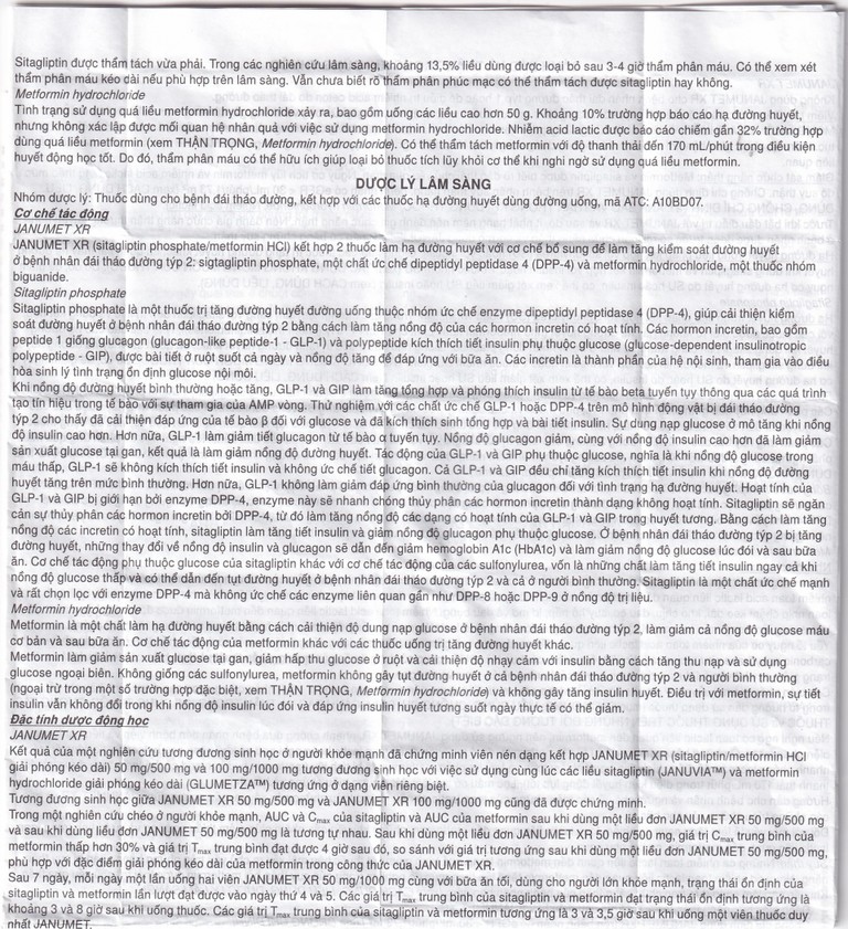 Viên nén Janumet XR 50mg/1000mg MSD điều trị đái tháo đường típ 2 (14 viên)