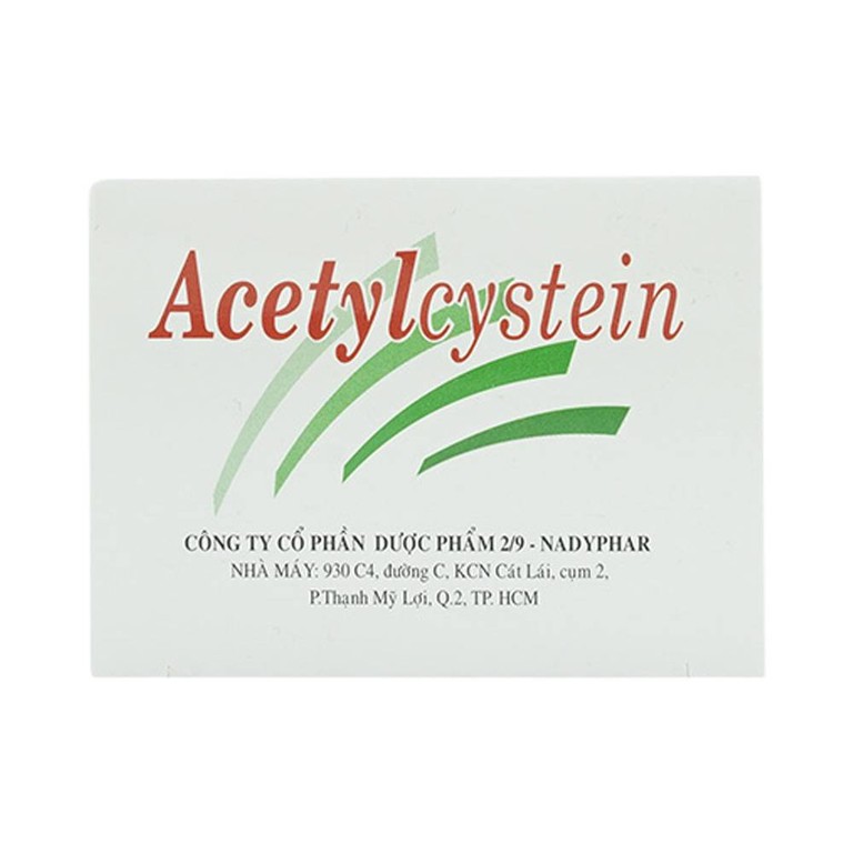 Thuốc Acetylcystein 200mg Nadyphar tiêu nhầy trong bệnh viêm phế quản, bệnh nhầy nhớt (10 vỉ x 10 viên)