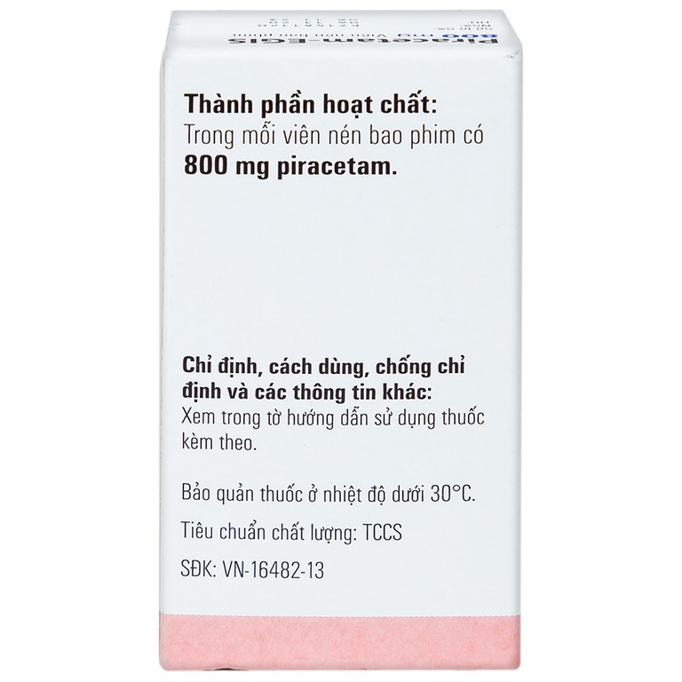 Viên nén Piracetam - Egis 800mg điều trị các triệu chứng của hội chứng tâm thần thực thể (30 viên)