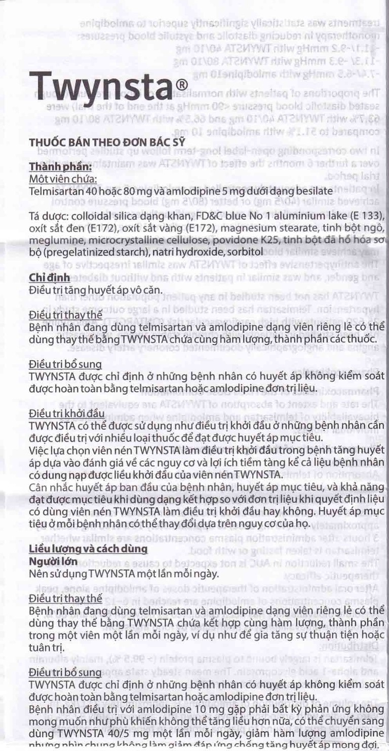 Thuốc Twynsta 80mg/5mg Boehringer điều trị tăng huyết áp vô căn (14 vỉ x 7 viên)