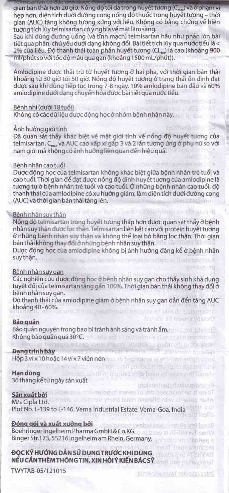Thuốc Twynsta 80mg/5mg Boehringer điều trị tăng huyết áp vô căn (14 vỉ x 7 viên)