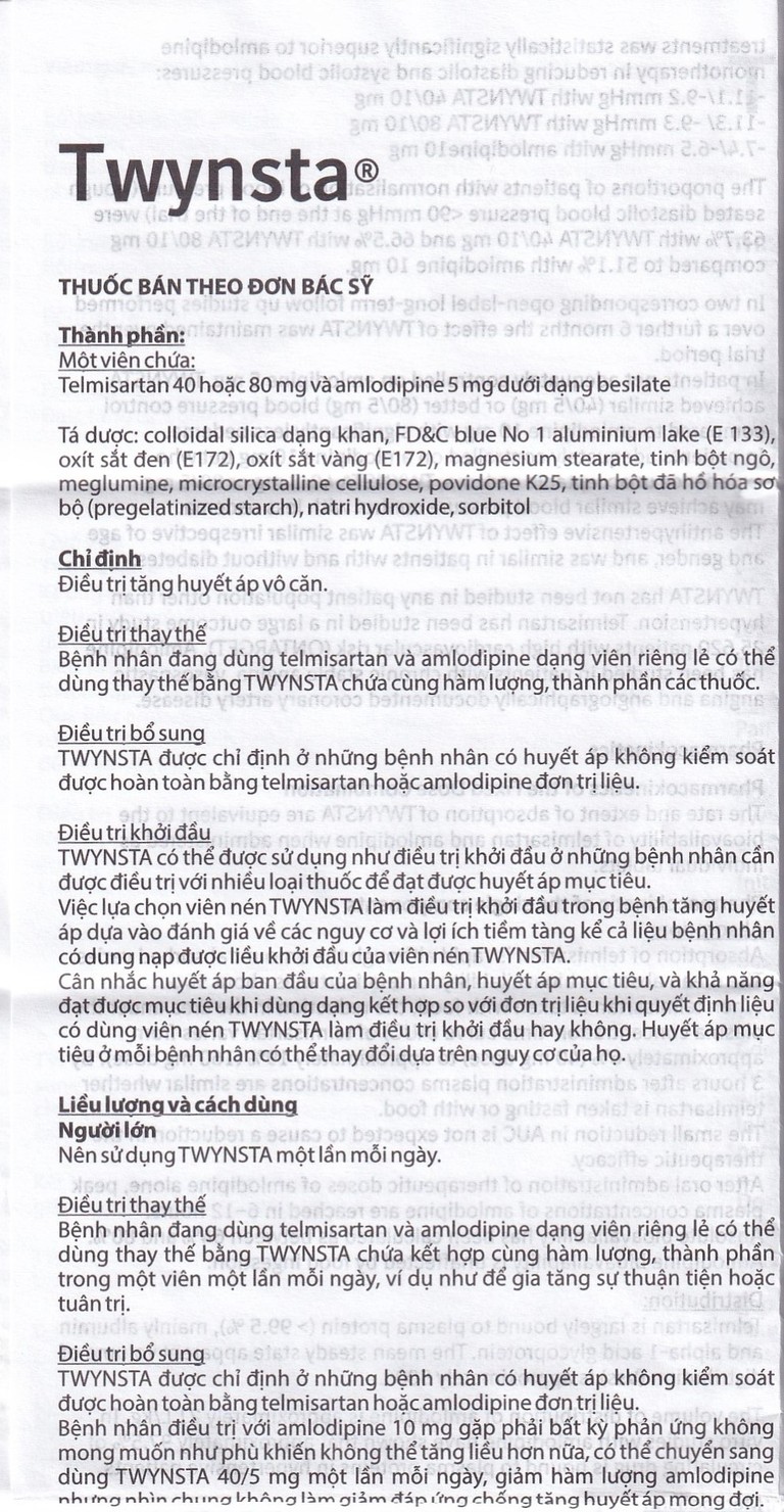 Thuốc Twynsta 40mg/5mg Boehringer điều trị tăng huyết áp vô căn (14 vỉ x 7 viên)