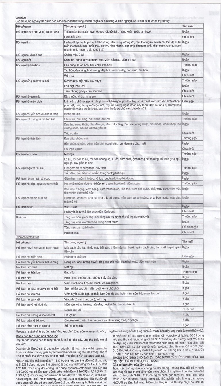 Thuốc Hyzaar 50mg/12.5mg MSD điều trị tăng huyết áp (2 vỉ x 14 viên)