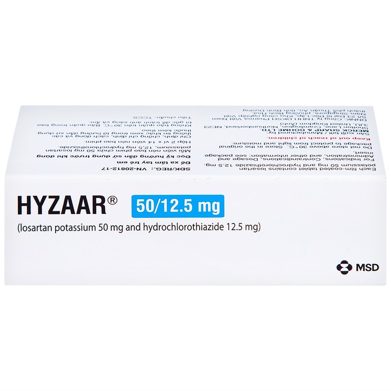 Thuốc Hyzaar 50mg/12.5mg MSD điều trị tăng huyết áp (2 vỉ x 14 viên)