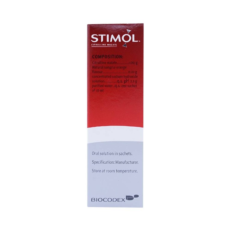 Siro Stimol Biocodex dùng trong các trường hợp mệt mỏi, suy nhược (18 gói x 10ml)
