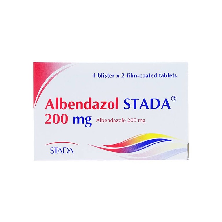 Thuốc Albendazol Stada 200mg điều trị nhiễm một hoặc nhiều loại ký sinh trùng đường ruột (1 vỉ x 2 viên)