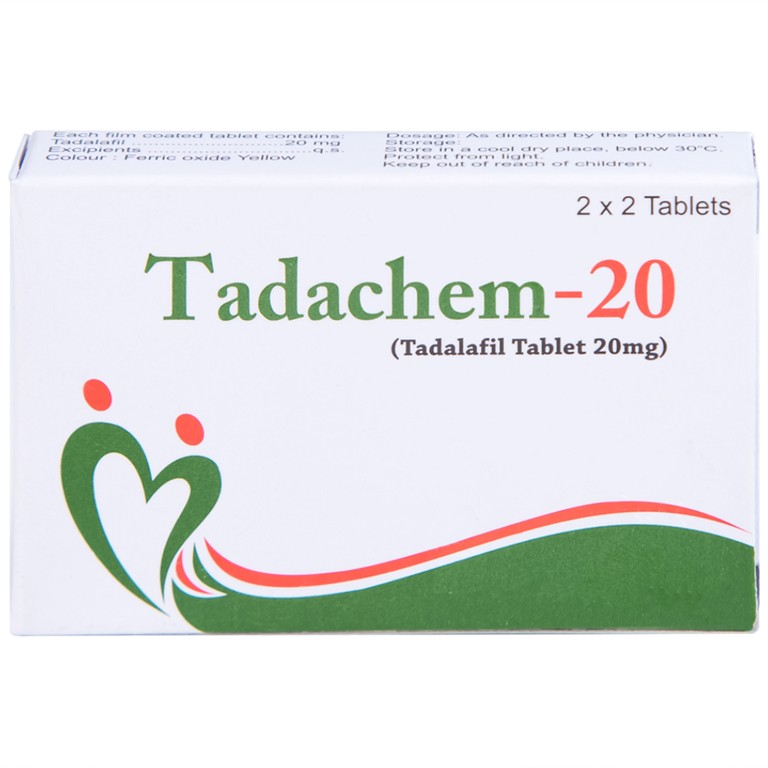 Thuốc Tadachem-20 Aurochem điều trị rối loạn cương dương (2 vỉ x 2 viên)