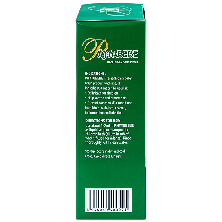 Dung dịch tắm Phyto Bebe Opodis làm giảm rôm sảy, giảm kích ứng (250ml)