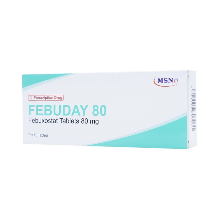 Thuốc Febuday 80 MSN điều trị tăng acid uric huyết (3 vỉ x 10 viên)