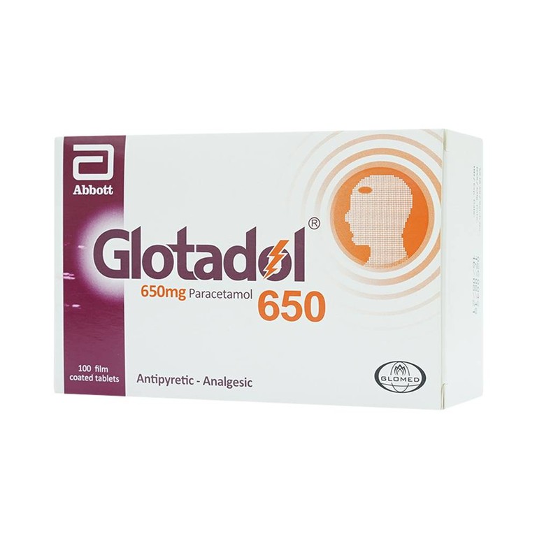 Thuốc Glotadol 650 Abbott hỗ trợ hạ sốt và giảm đau (10 vỉ x 10 viên)