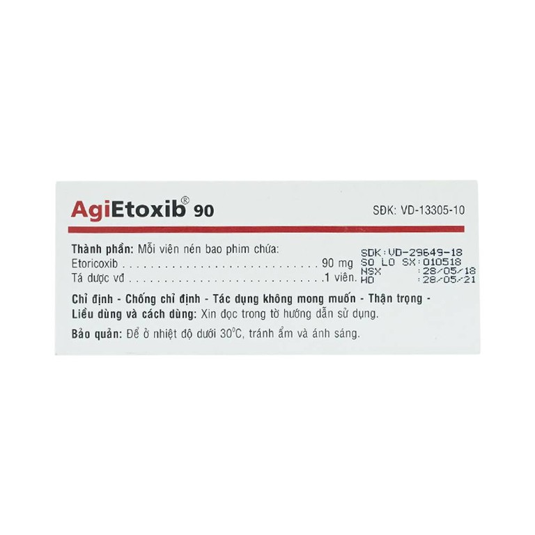 Thuốc Agietoxib 90 Agimexpharm điều trị viêm xương khớp (3 vỉ x 10 viên)