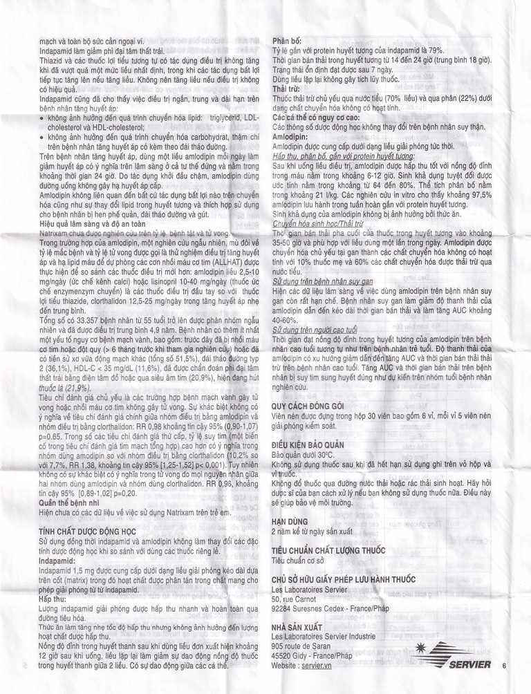 Thuốc Natrixam 1.5mg/5mg LES điều trị tăng huyết áp (30 viên)