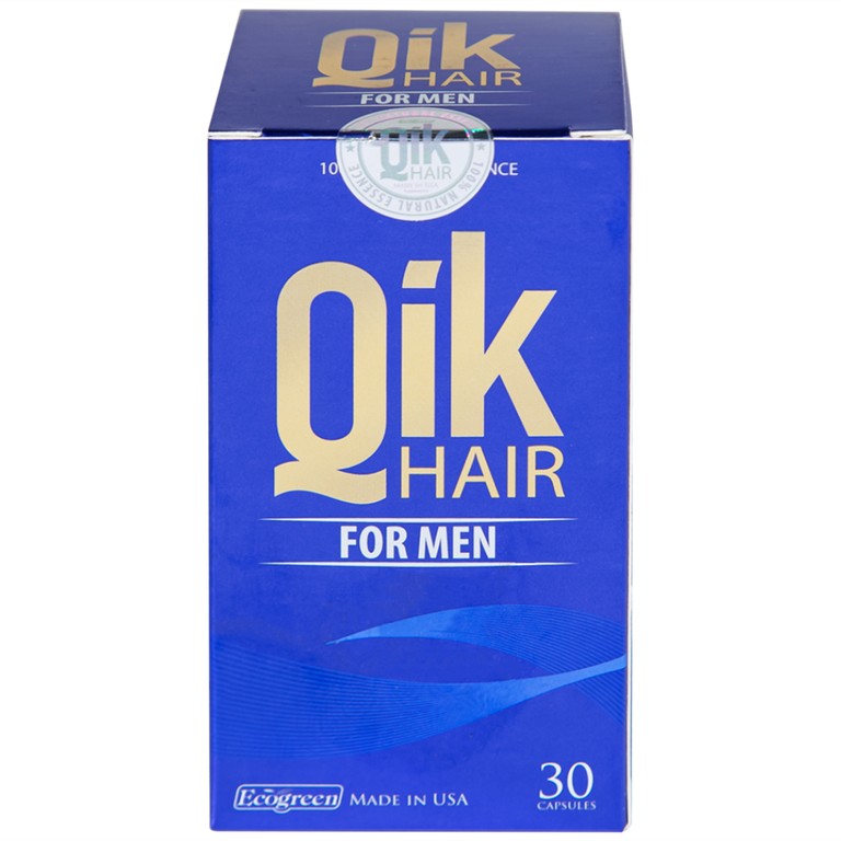 Viên uống Qik Hair For Men Ecogreen giúp giảm rụng tóc, hối đầu ở nam giới (30 viên)