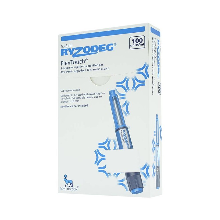 Bút tiêm Ryzodeg FlexTouch 100Units/ml điều trị đái tháo đường (5 cây x 3ml)