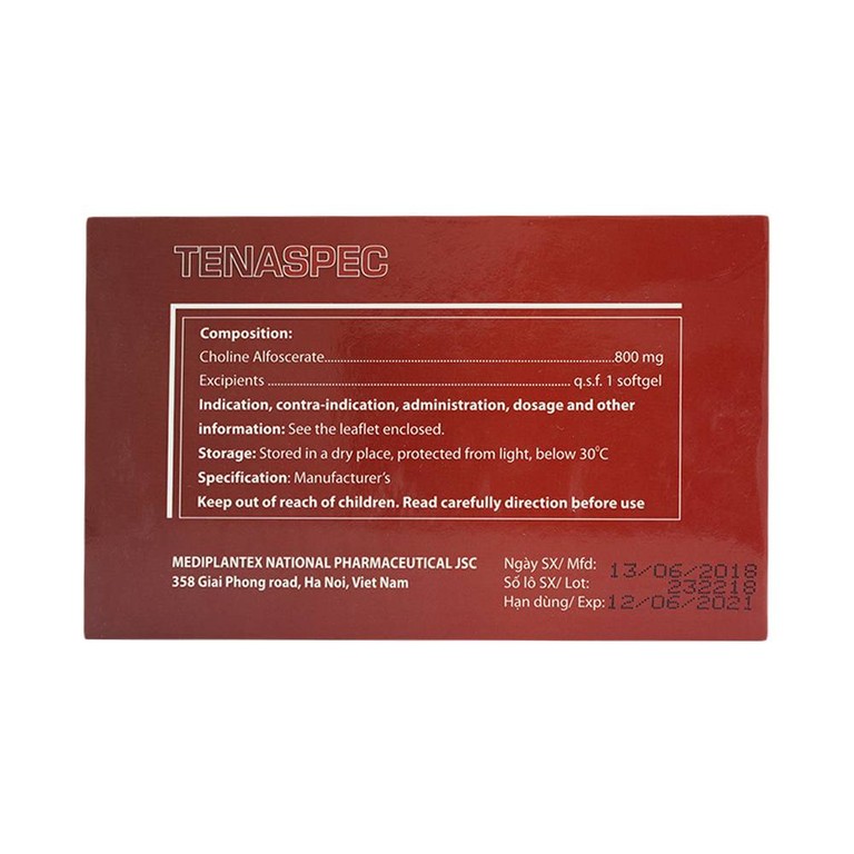 Thuốc Tenaspec Mediplantex điều trị và phục hồi sau đột quỵ (60 viên)