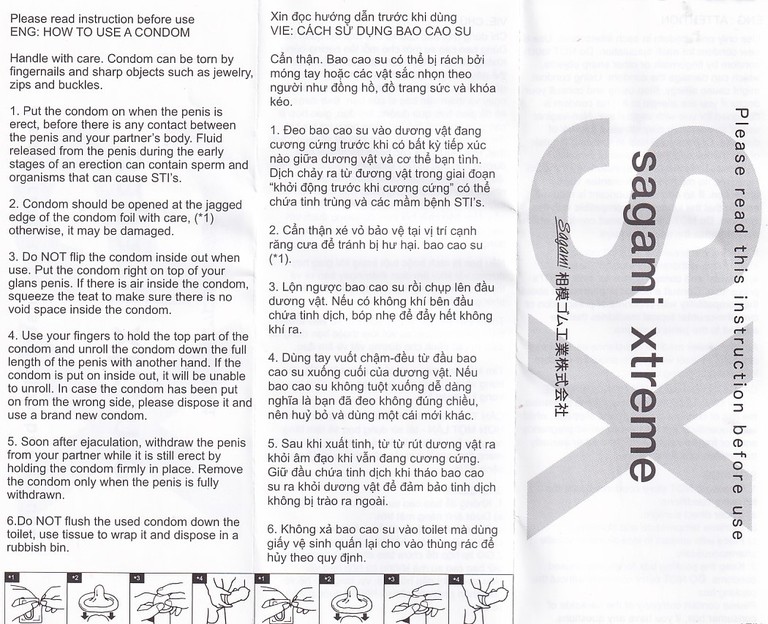 Bao cao su Sagami Type E màu xanh có gân gai phòng tránh thai và bệnh lây qua đường tình dục (5 cái)