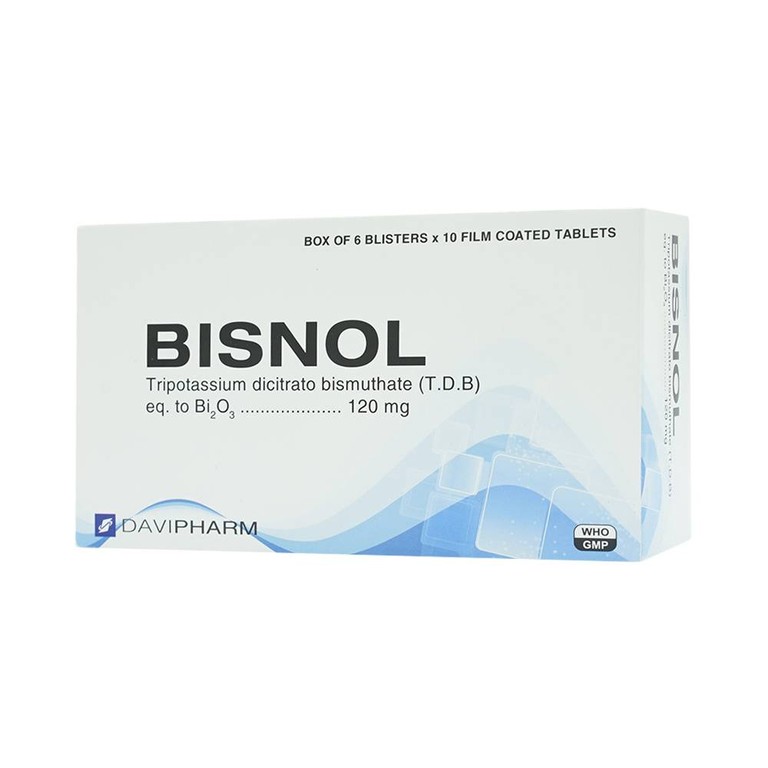 Thuốc Bisnol Davipharm điều trị loét ở dạ dày, tá tràng (6 vỉ x 10 viên)