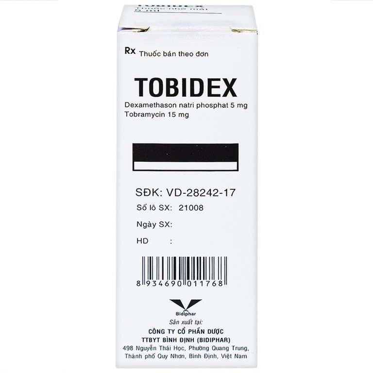 Thuốc nhỏ mắt Tobidex Bidiphar điều trị viêm mắt (5ml)