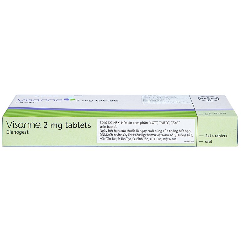 Thuốc Visanne 2mg Bayer hỗ trợ điều trị lạc nội mạc tử cung (2 vỉ x 14 viên)
