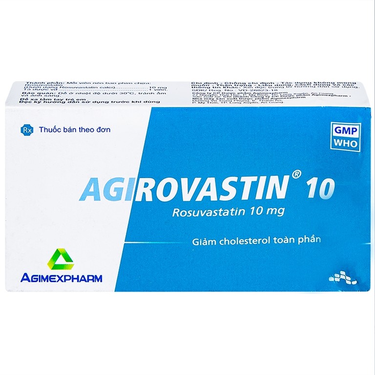 Thuốc Agirovastin 10 Agimexpharm giảm cholesterol toàn phần (3 vỉ x 10 viên)