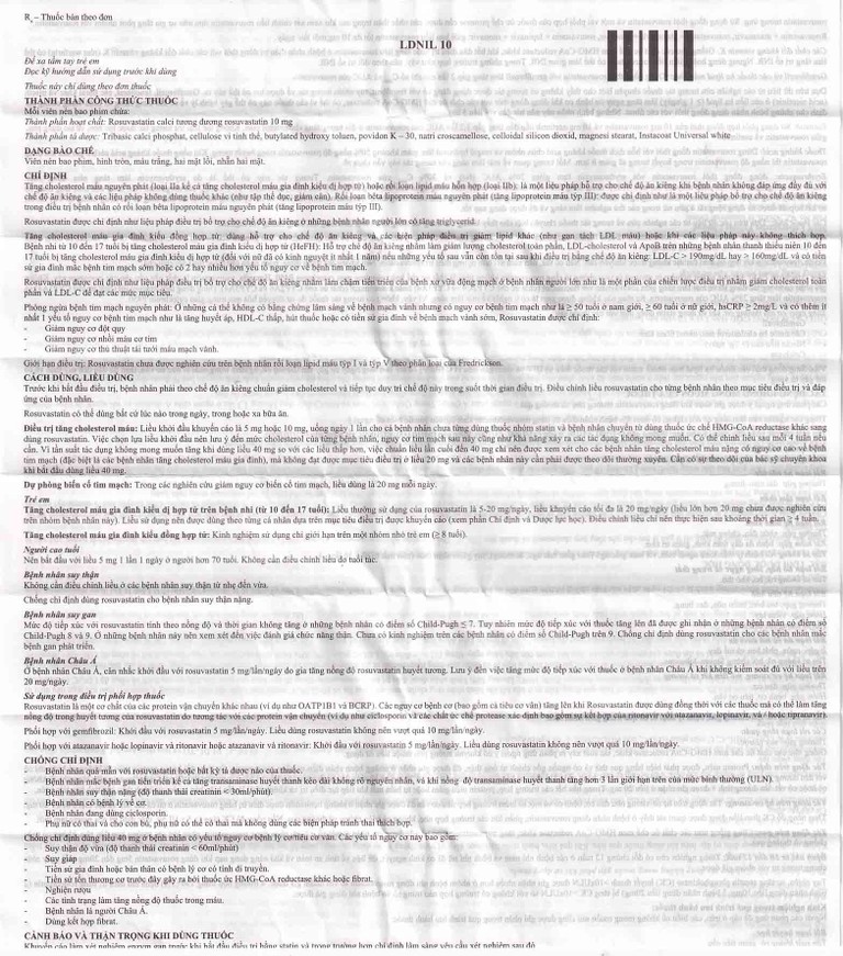 Thuốc LDNIL 10 MSN điều trị tăng cholesterol (3 vỉ x10 viên)