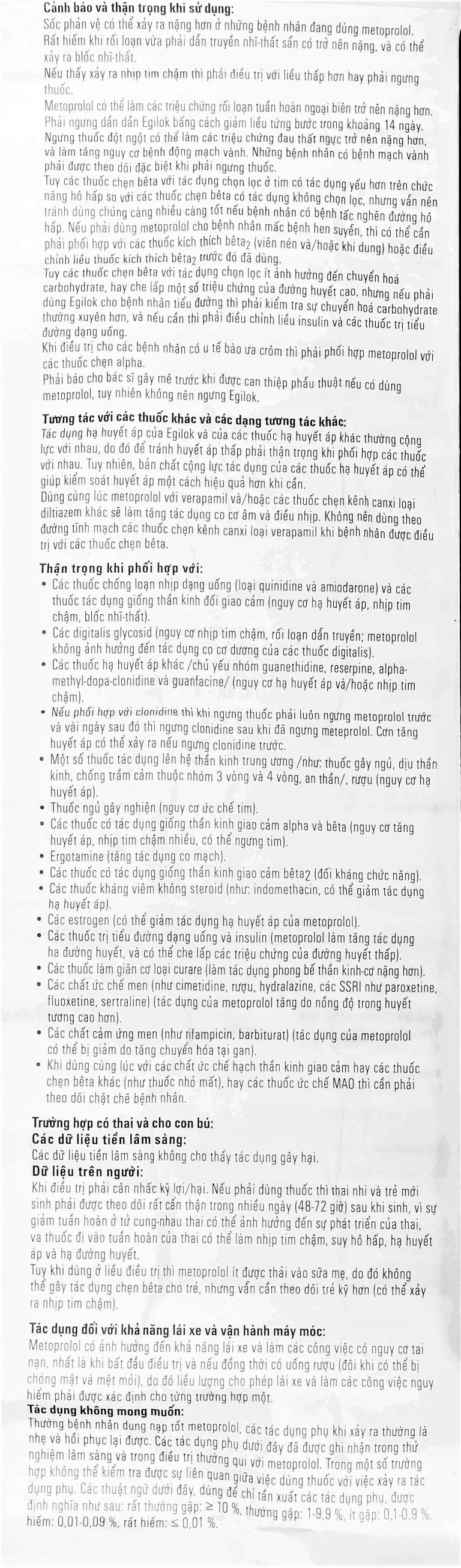 Thuốc Egilok 50mg Egis Pharma điều trị tăng huyết áp, đau thắt ngực (60 viên)