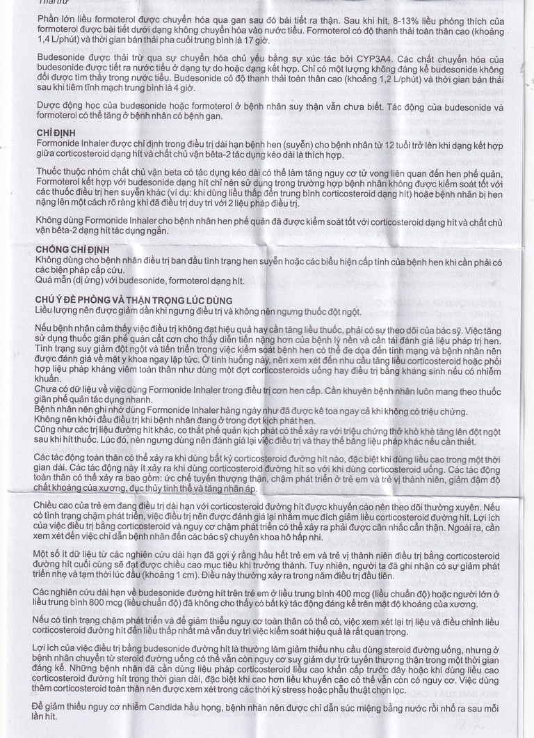 Thuốc hít khí dung Formonide 200 HFA Cadila điều trị hen suyễn (120 liều)