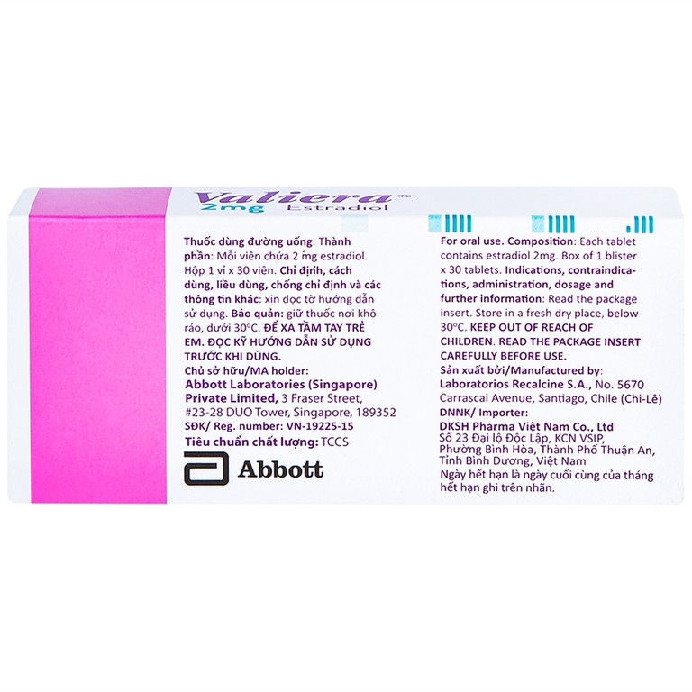 Thuốc Valiera 2mg Abbott điều trị chứng rối loạn vận mạch (1 vỉ x 30 viên)