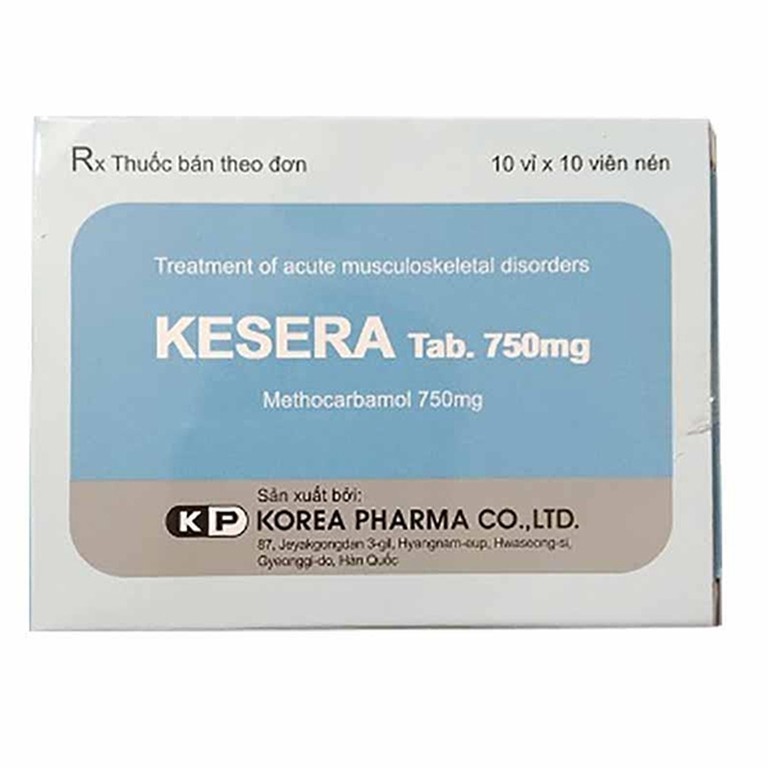 Viên nén Kesera 750mg Korea Pharma giảm đau do bong gân, căng cơ, chấn thương (10 vỉ x 10 viên)
