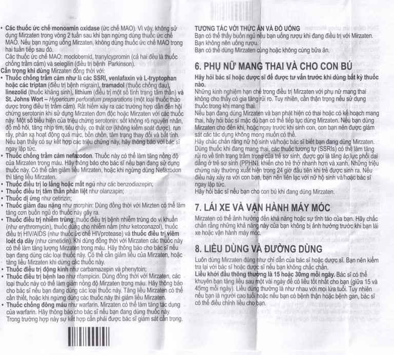 Viên nén Mirzaten 30mg KRKA điều trị trầm cảm (3 vỉ x 10 viên)