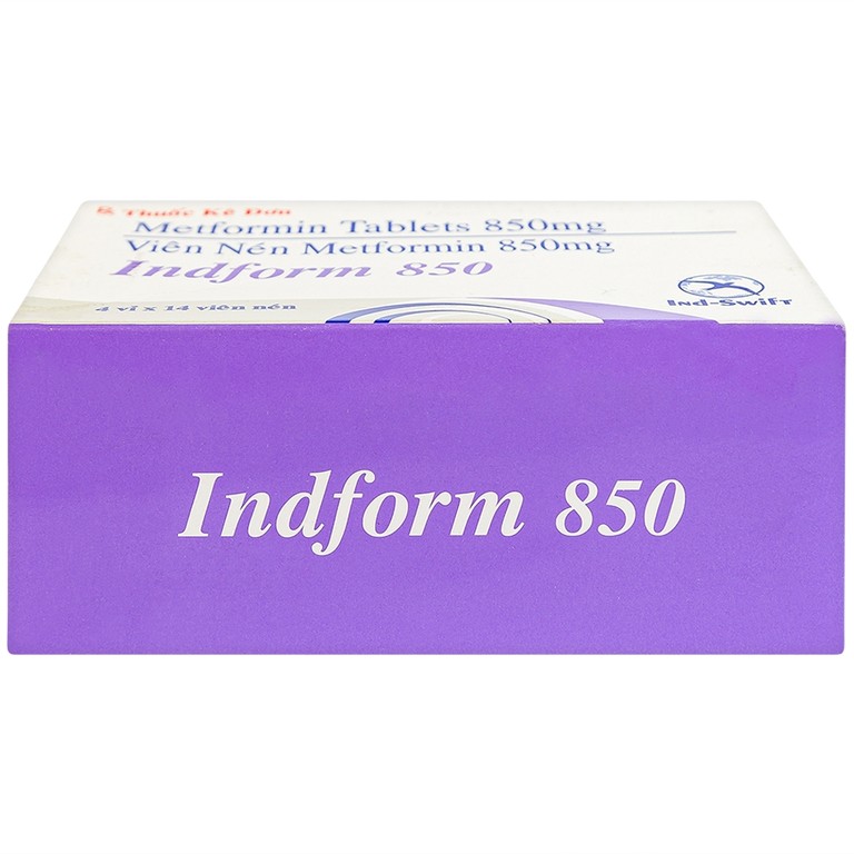 Thuốc Indform 850mg Ind-Swift  điều trị bệnh đái tháo đường (4 vỉ x 14 viên)