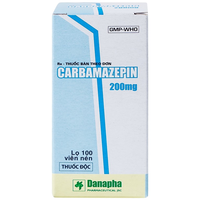 Thuốc Carbamazepin 200mg Danapha điều trị bệnh động kinh, giảm đau dây thần kinh (100 viên)