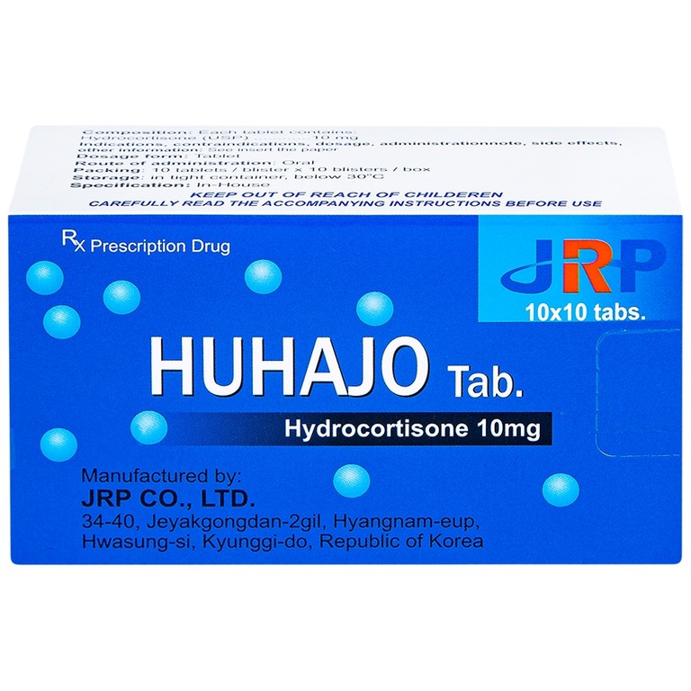 Thuốc Huhajo Tab 10mg JRP điều trị thay thế cho người bị suy vỏ thượng thận (10 vỉ x 10 viên)
